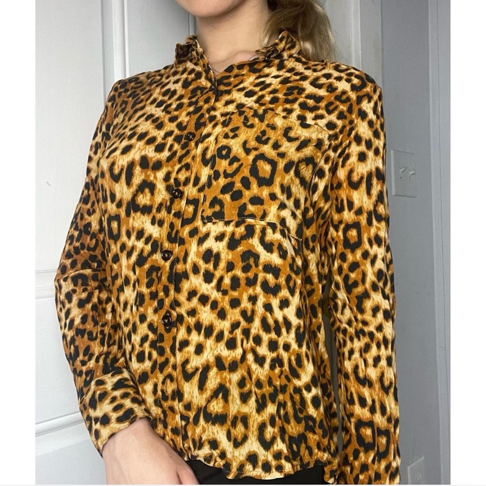 animal print button up